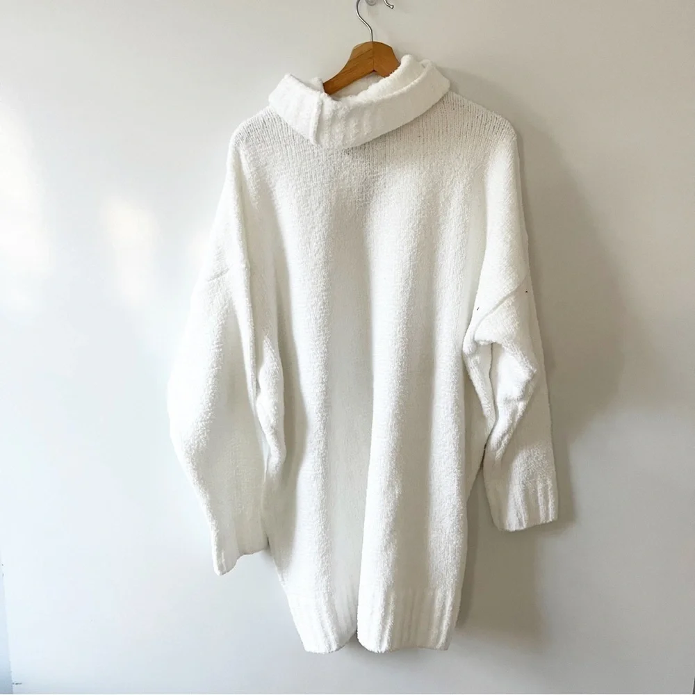 NWT ATM Anthony Thomas Melillo Chalk Turtleneck Chenille Sweater Dress - Picture 7 of 16